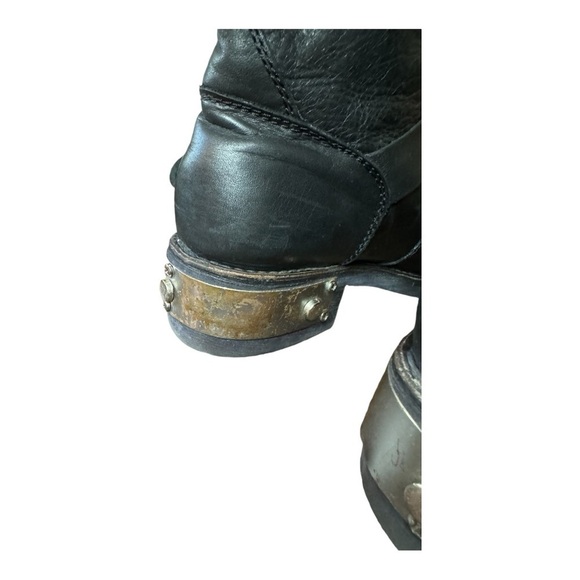 Zigi Girl Tangle Black Leather Heavy Metal Motorcycle Boots - Picture 6 of 9